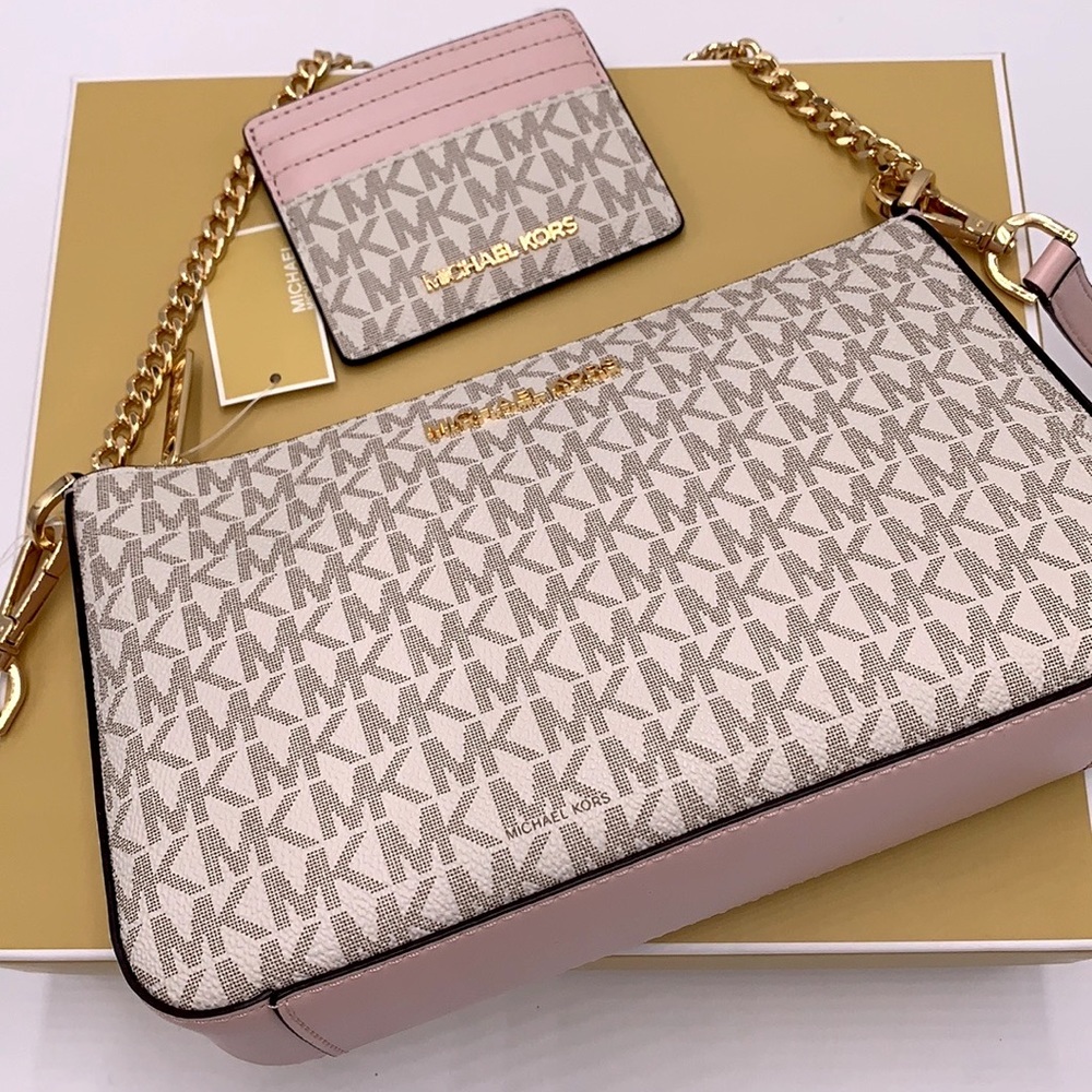 MICHAEL KORS GIFTABLE SHOULDER BAG & CARD HOLDER BOXED SET POWDER BLUSH … - Picture 5 of 16